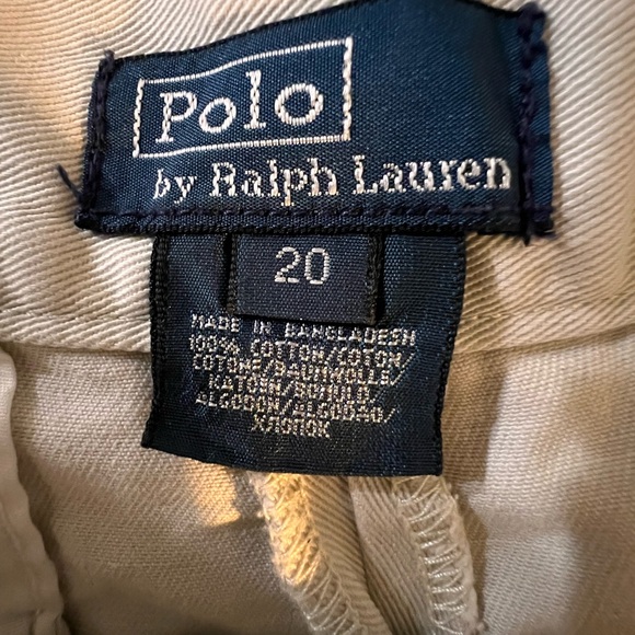 Polo Ralph Lauren Shorts Boys Size 20 Beige Khaki Flat Front School Uniform - Picture 3 of 16
